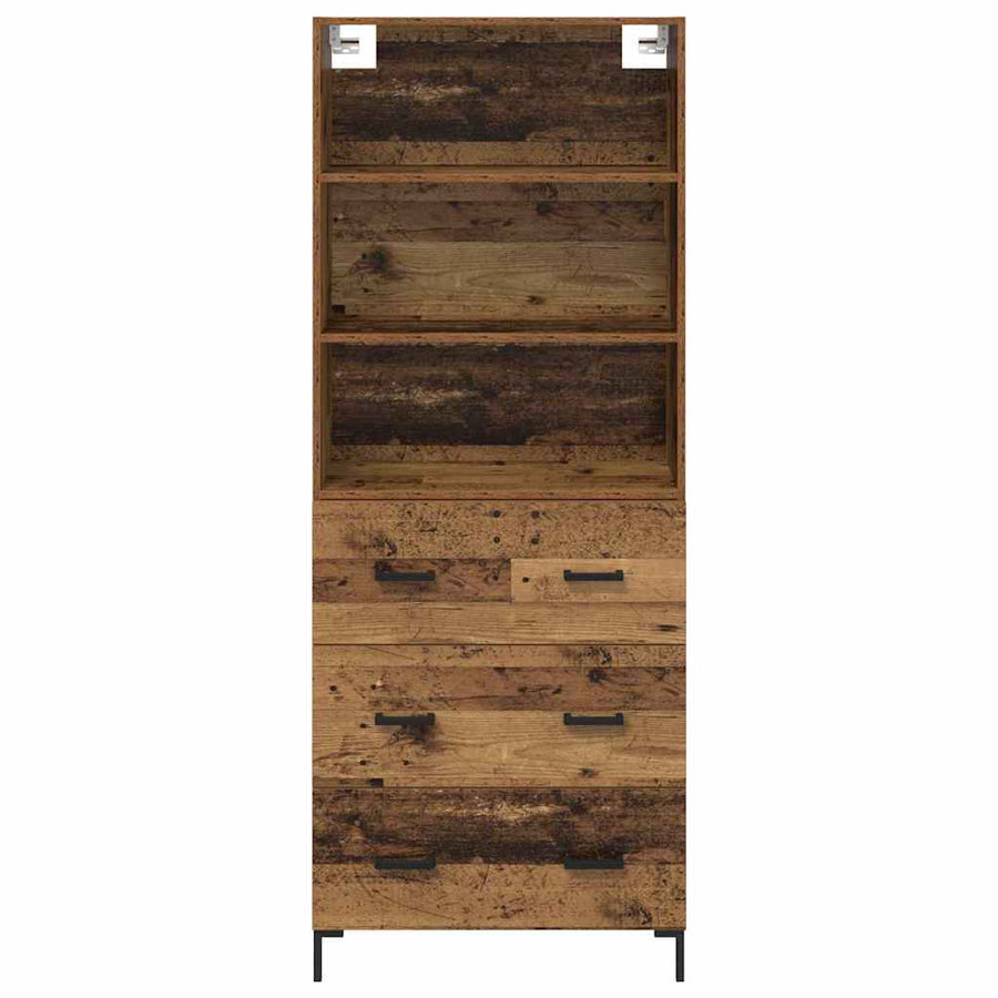 Hoge kast met lade Oud Hout 69,5 x 32,5 x 180 cm Bewerkt hout
