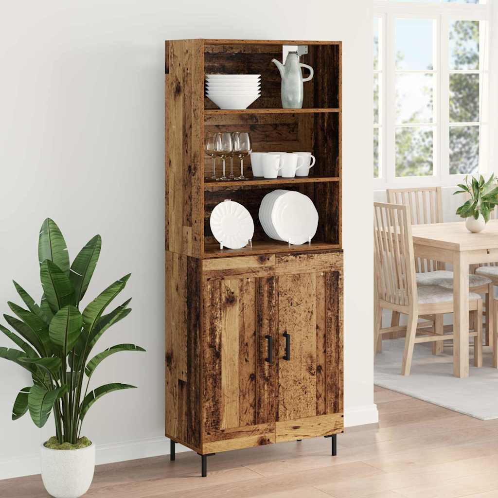 Hoge kast Oud Hout 69,5 x 32,5 x 180 cm Bewerkt hout