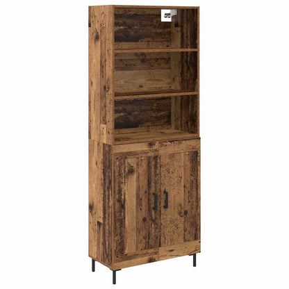 Hoge kast Oud Hout 69,5 x 32,5 x 180 cm Bewerkt hout