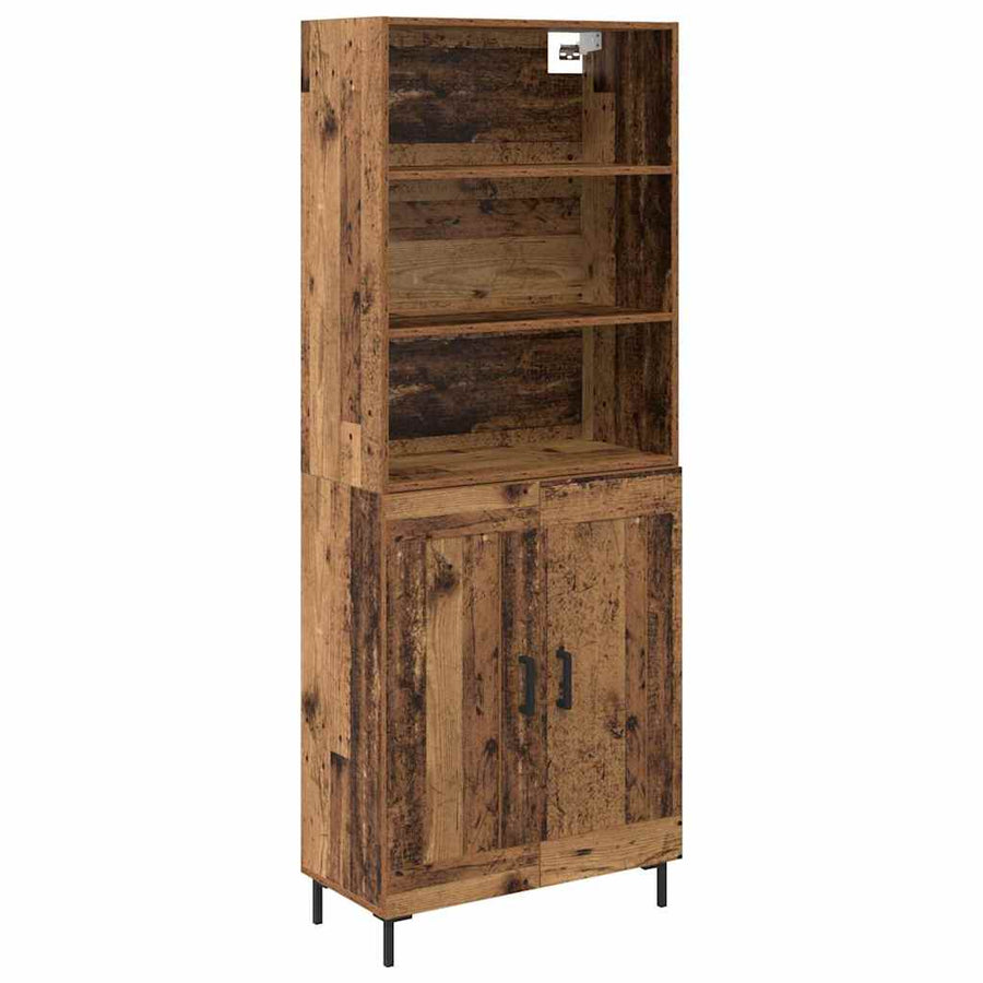 Hoge kast Oud Hout 69,5 x 32,5 x 180 cm Bewerkt hout
