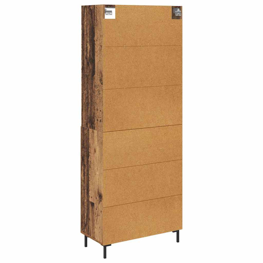 Hoge kast Oud Hout 69,5 x 32,5 x 180 cm Bewerkt hout