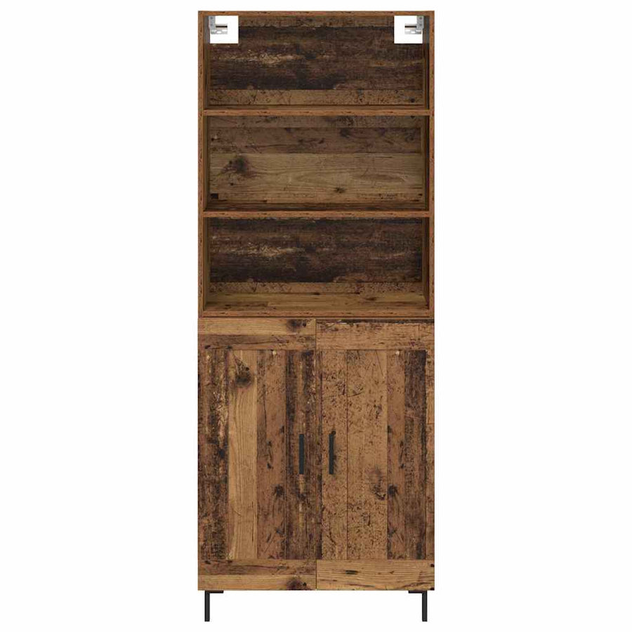 Hoge kast Oud Hout 69,5 x 32,5 x 180 cm Bewerkt hout