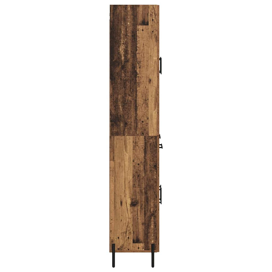Highboard met lade Oud Hout 69,5 x 34 x 180 cm Bewerkt hout