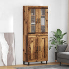 Tall cabinet 2 pcs Old Wood Carved wood