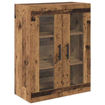 Hoge kast 2 pcs Oud Hout Geengineerd Hout en Glas