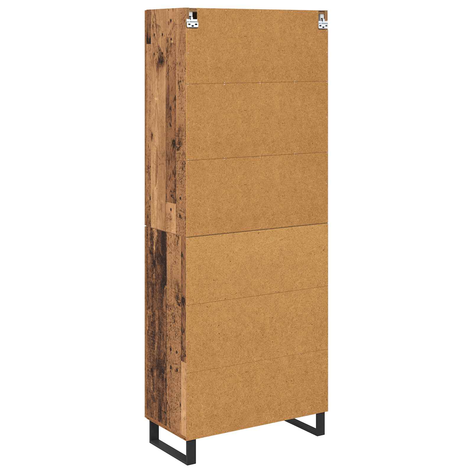 Hoge kast 2 pcs Oud Hout Geengineerd Hout en Glas