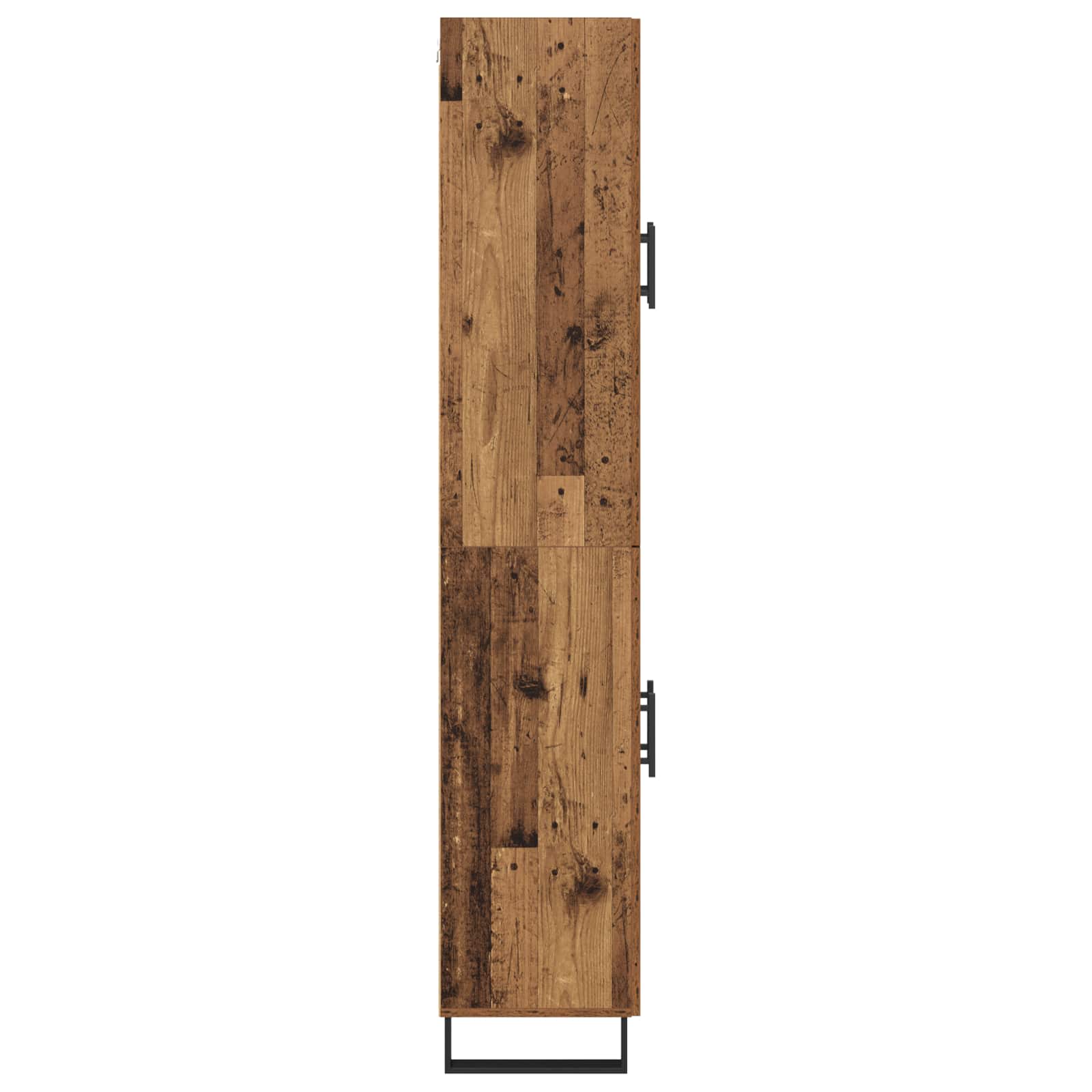 Hoge kast 2 pcs Oud Hout Geengineerd Hout en Glas
