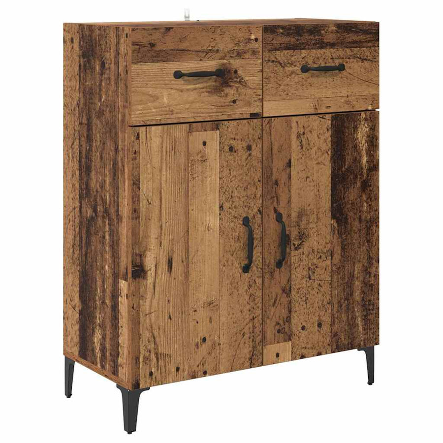 Hoge kast met lade Oud Hout 69,5 x 34 x 180 cm Bewerkt hout