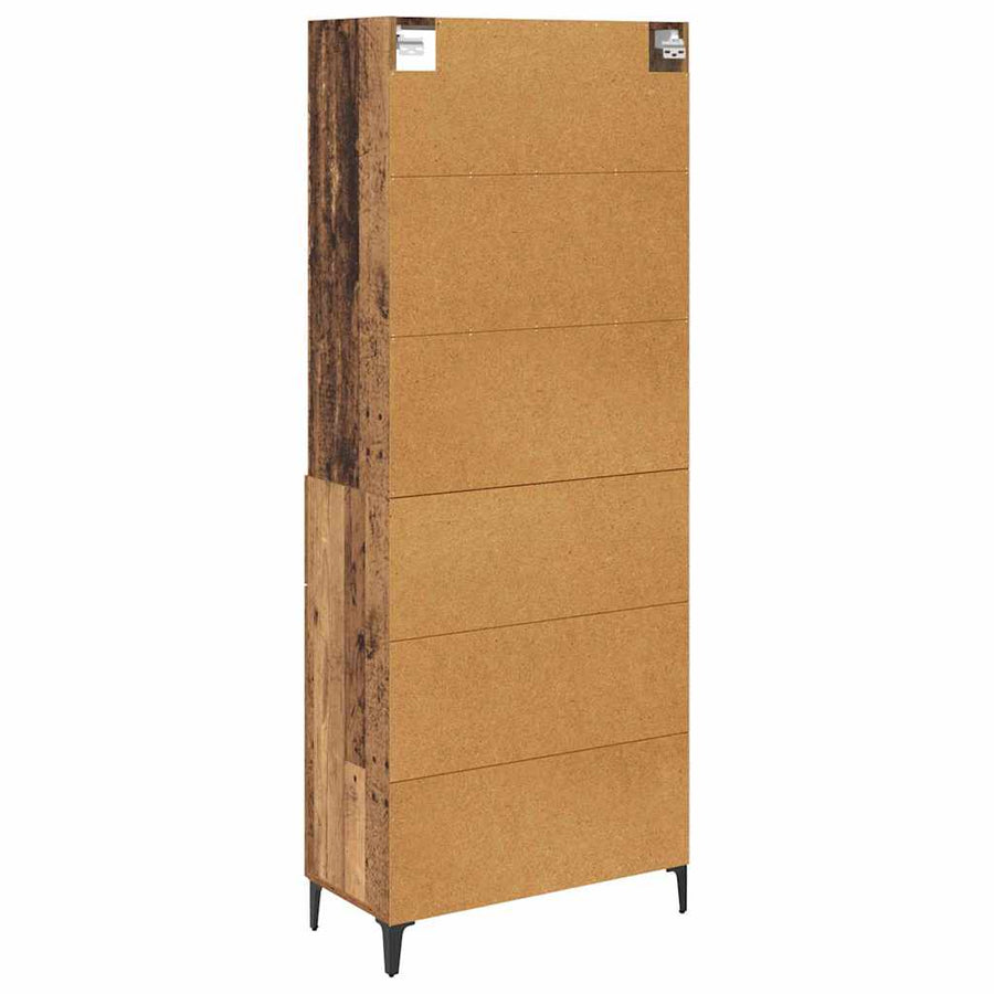 Hoge kast met lade Oud Hout 69,5 x 34 x 180 cm Bewerkt hout
