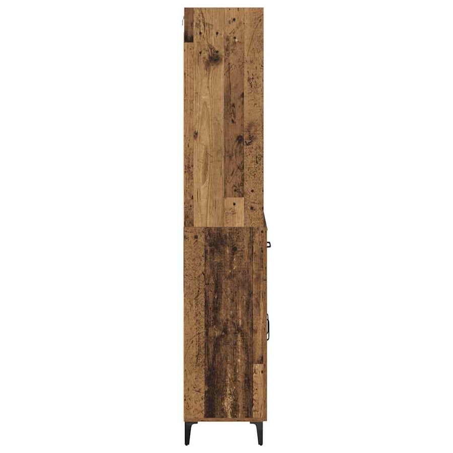 Hoge kast met lade Oud Hout 69,5 x 34 x 180 cm Bewerkt hout
