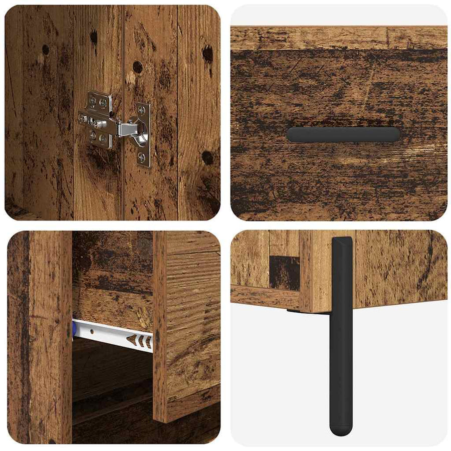 Hoge kast met lade Oud Hout 69,5 x 32,5 x 180 cm Bewerkt hout
