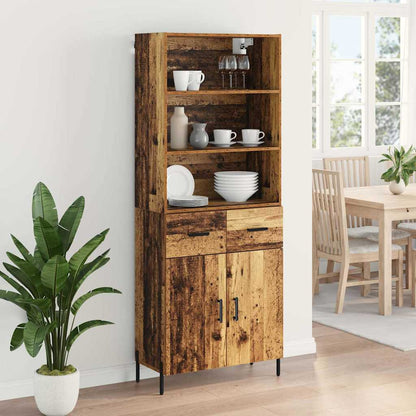Hoge kast met lade Oud Hout 69,5 x 32,5 x 180 cm Bewerkt hout