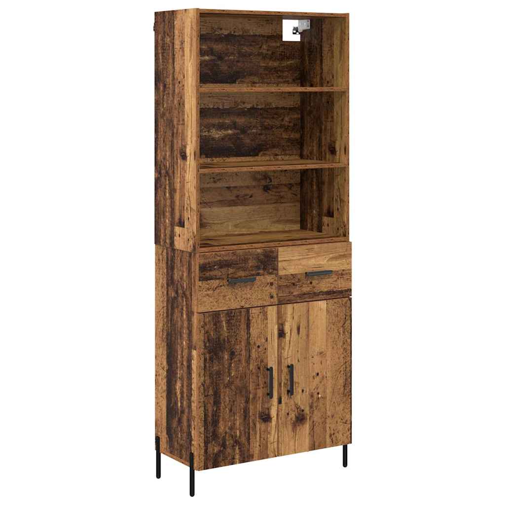 Hoge kast met lade Oud Hout 69,5 x 32,5 x 180 cm Bewerkt hout