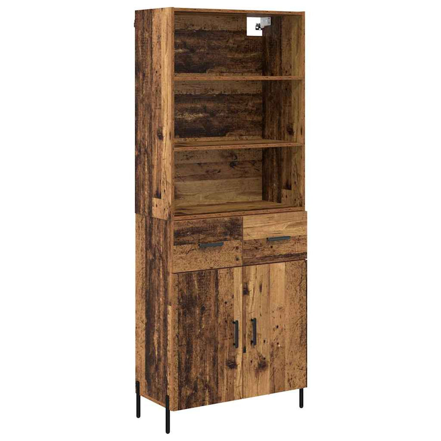 Hoge kast met lade Oud Hout 69,5 x 32,5 x 180 cm Bewerkt hout