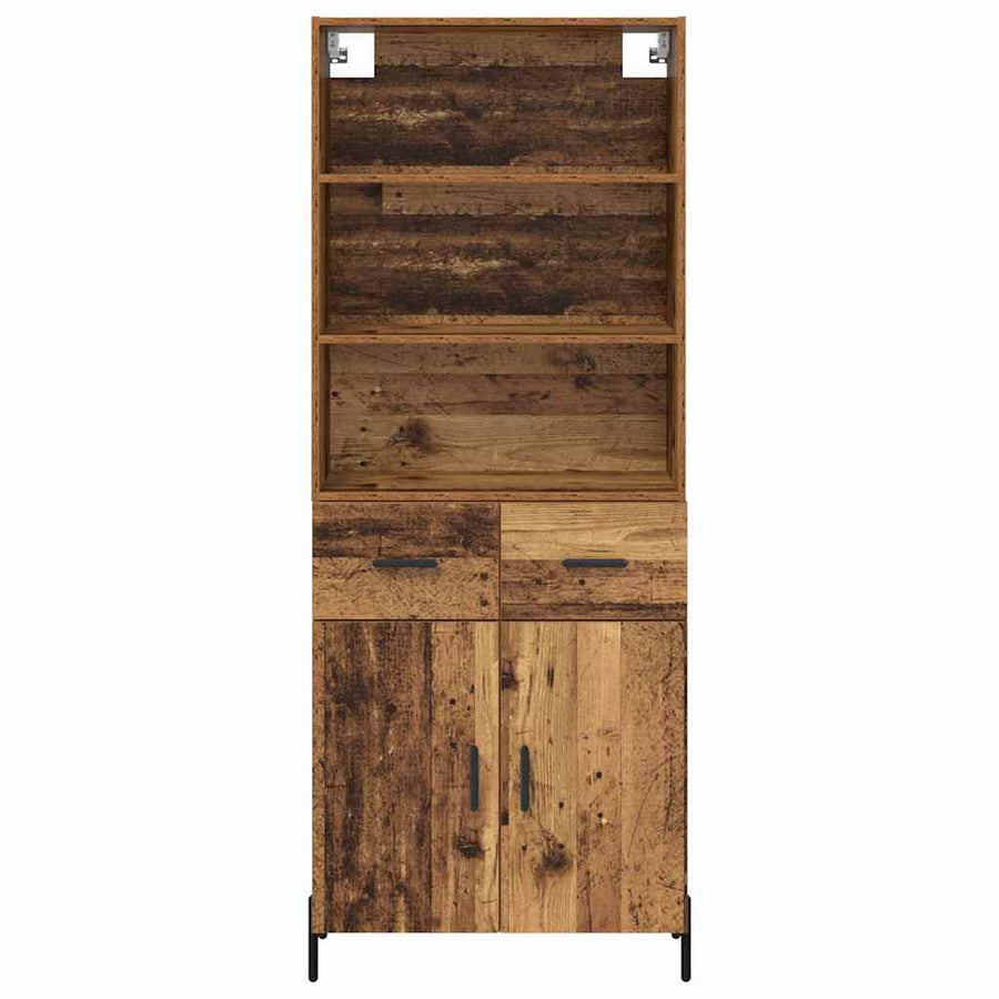 Hoge kast met lade Oud Hout 69,5 x 32,5 x 180 cm Bewerkt hout
