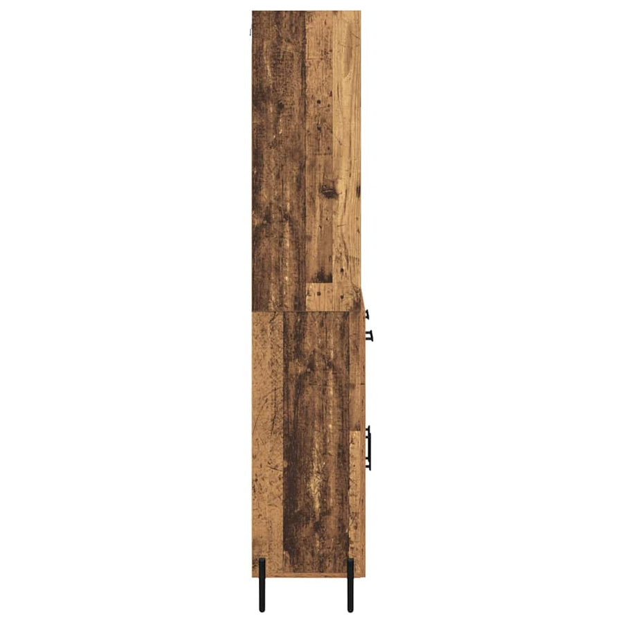 Hoge kast met lade Oud Hout 69,5 x 32,5 x 180 cm Bewerkt hout