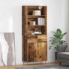 Hoge kast 69,5x32,5x180 cm oud hout bewerkt hout