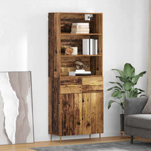 Hoge kast met lade Oud Hout 69,5 x 32,5 x 180 cm Bewerkt hout