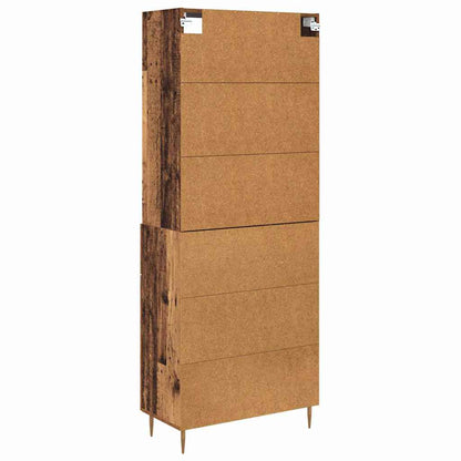 Hoge kast met lade Oud Hout 69,5 x 32,5 x 180 cm Bewerkt hout
