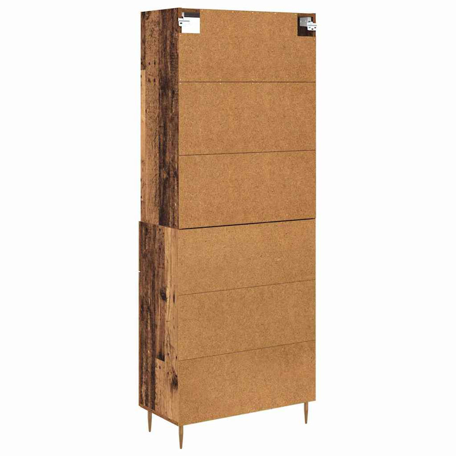 Hoge kast met lade Oud Hout 69,5 x 32,5 x 180 cm Bewerkt hout