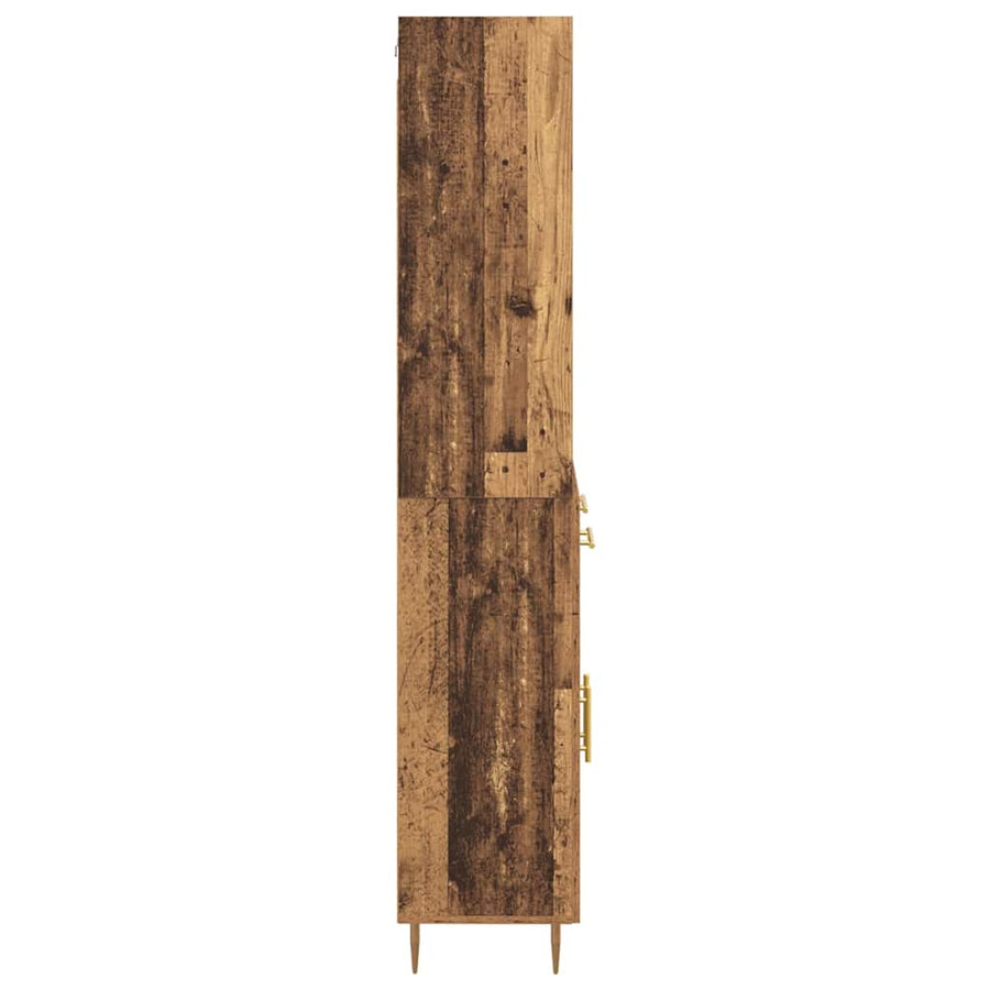 Hoge kast met lade Oud Hout 69,5 x 32,5 x 180 cm Bewerkt hout