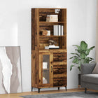 Hoge kast met lade 69,5x34x180 cm bewerkt hout