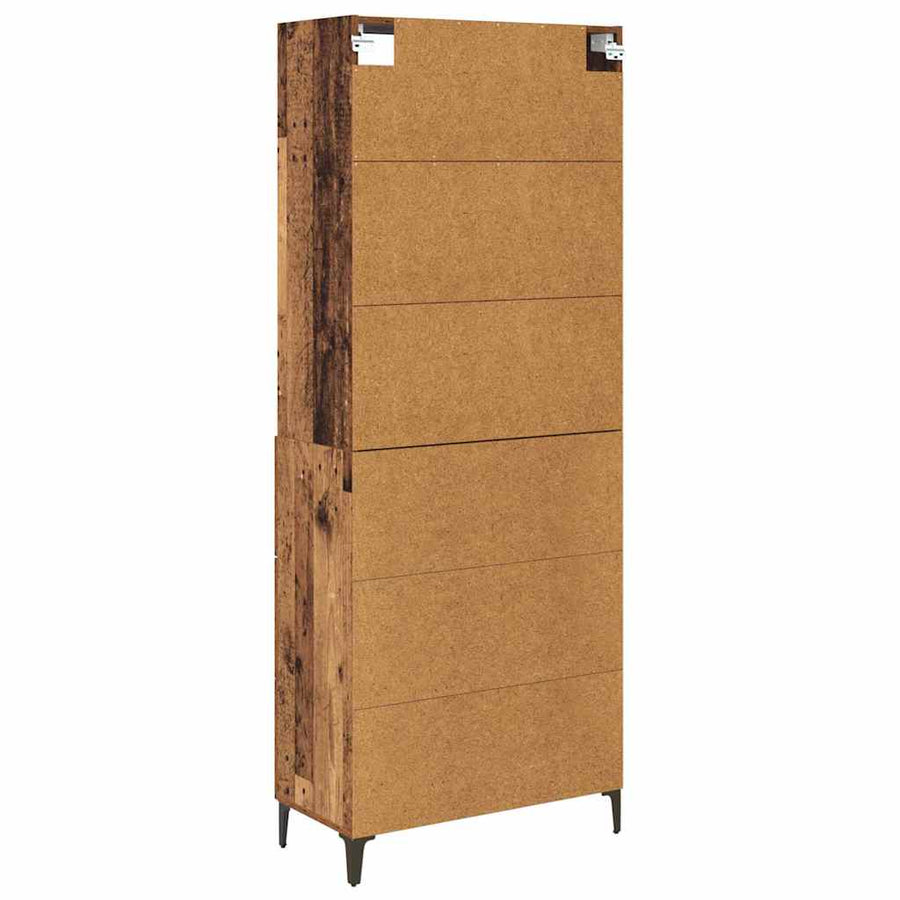 Hoge kast met lade Oud Hout 69,5 x 34 x 180 cm Bewerkt hout