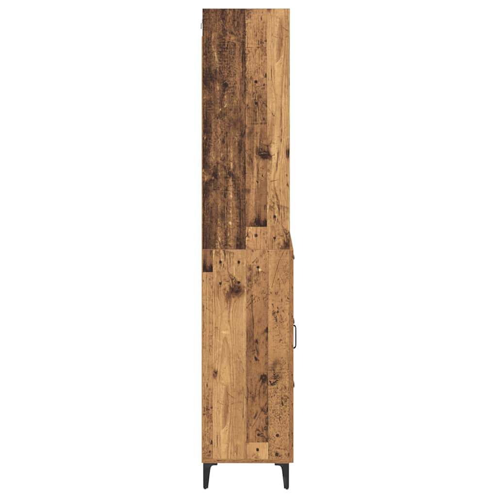 Hoge kast met lade Oud Hout 69,5 x 34 x 180 cm Bewerkt hout