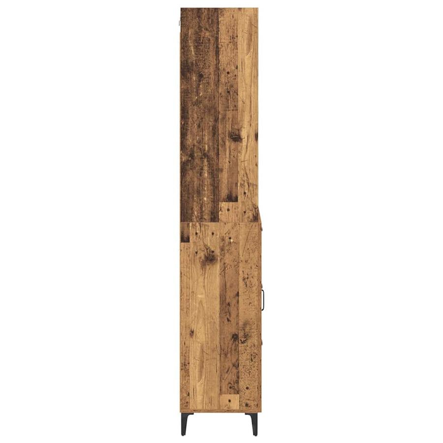 Hoge kast met lade Oud Hout 69,5 x 34 x 180 cm Bewerkt hout