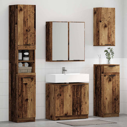 Badkamermeubelset met lade 3 pcs Oudhout Bewerkt hout
