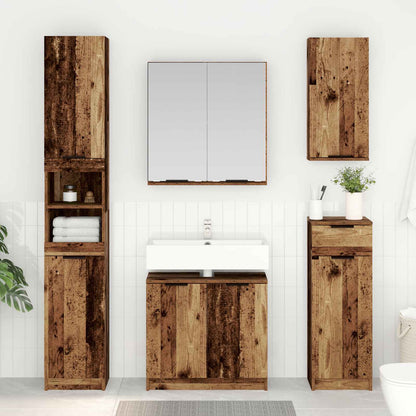 Badkamermeubelset met lade 3 pcs Oudhout Bewerkt hout