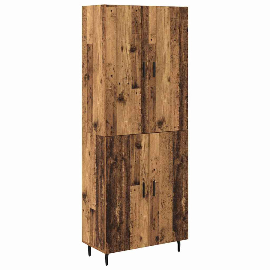 Hoge kast Oud Hout 69,5 x 34 x 180 cm Geengineerd Hout en Glas