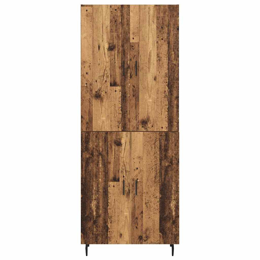 Hoge kast Oud Hout 69,5 x 34 x 180 cm Geengineerd Hout en Glas