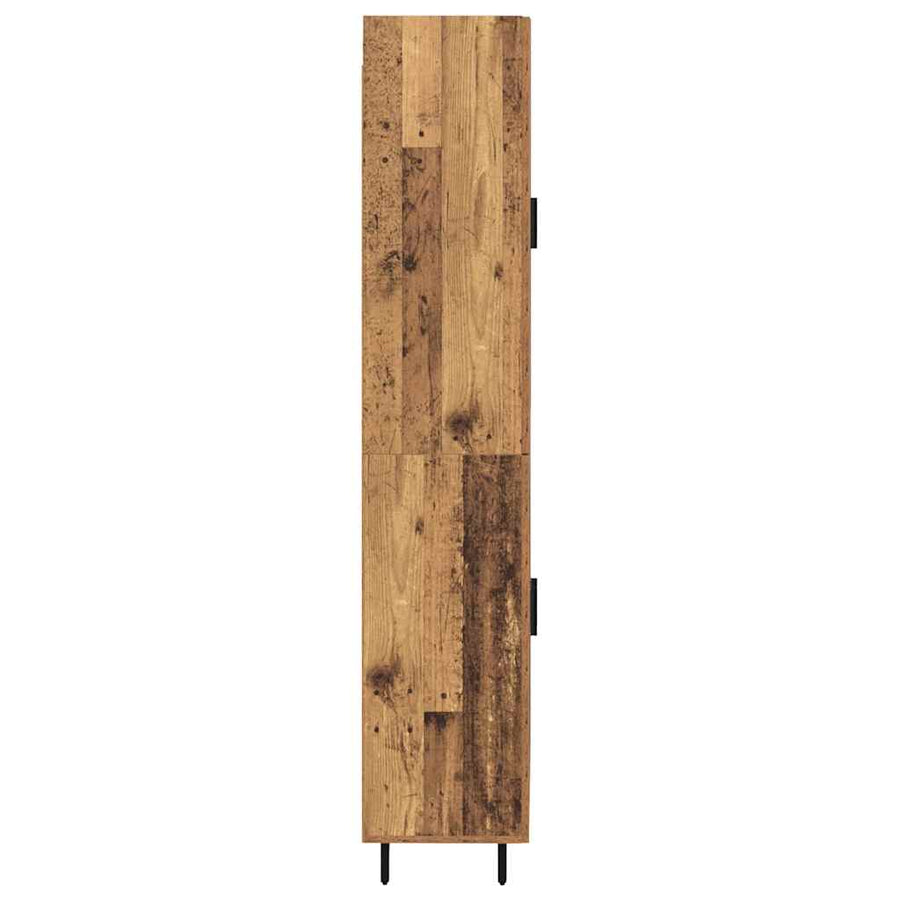 Hoge kast Oud Hout 69,5 x 34 x 180 cm Geengineerd Hout en Glas