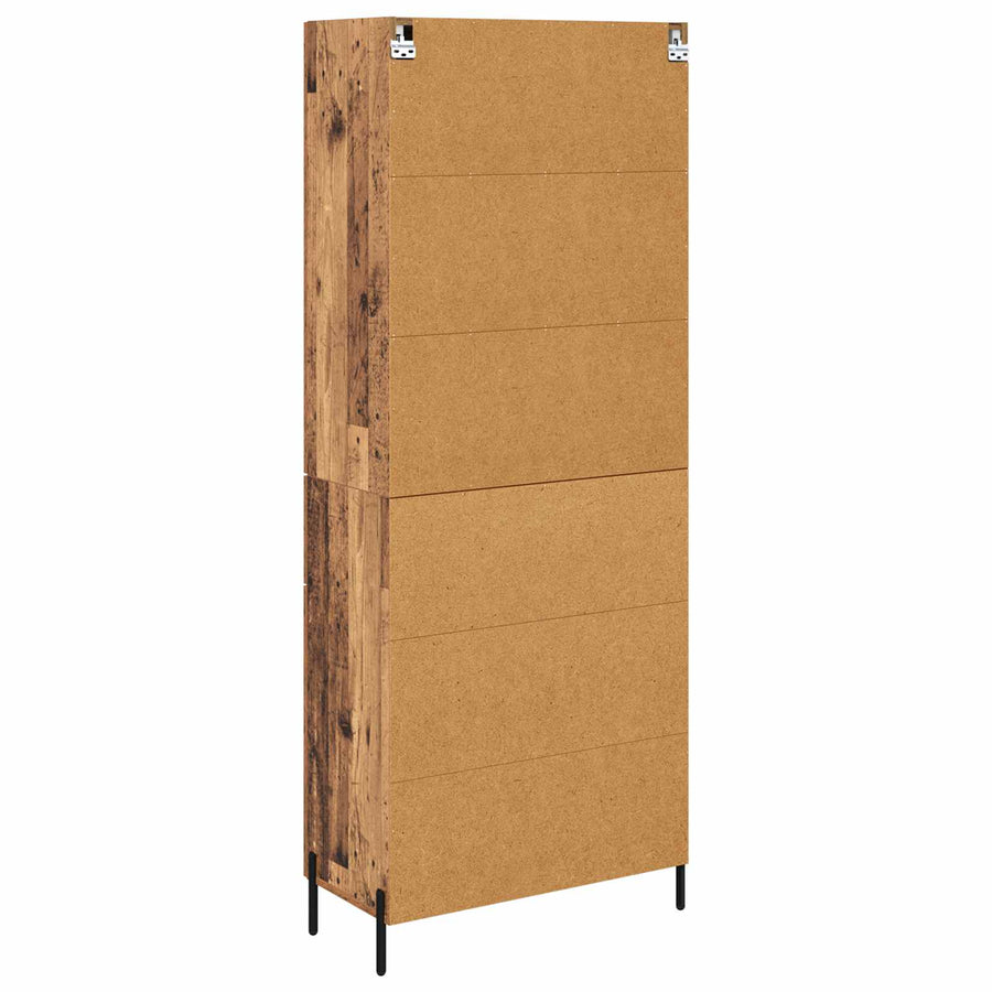 Highboard met lade Oud Hout 69,5 x 34 x 180 cm Bewerkt hout