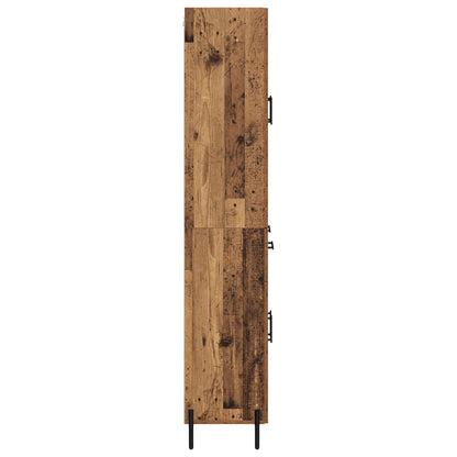 Highboard met lade Oud Hout 69,5 x 34 x 180 cm Bewerkt hout