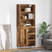 Hoge kast met lade 69,5x32,5x180 cm oud hout