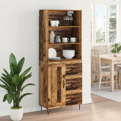 Hoge kast met lade Oud Hout 69,5 x 32,5 x 180 cm Bewerkt hout