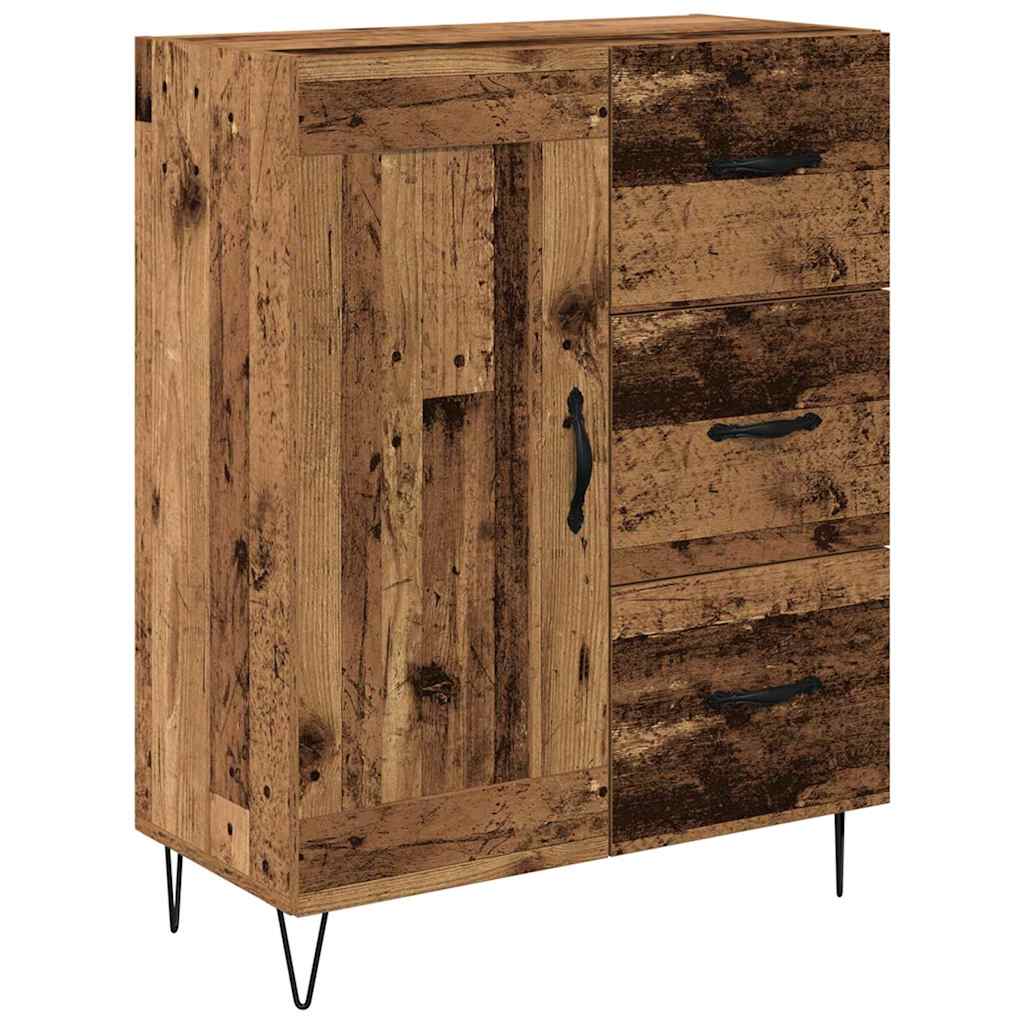 Hoge kast met lade Oud Hout 69,5 x 32,5 x 180 cm Bewerkt hout