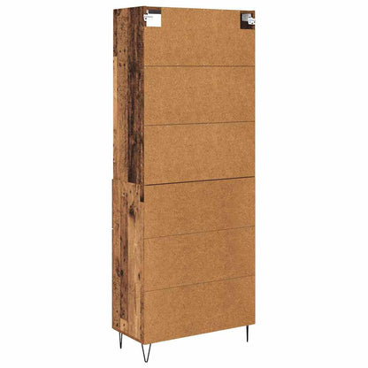 Hoge kast met lade Oud Hout 69,5 x 32,5 x 180 cm Bewerkt hout