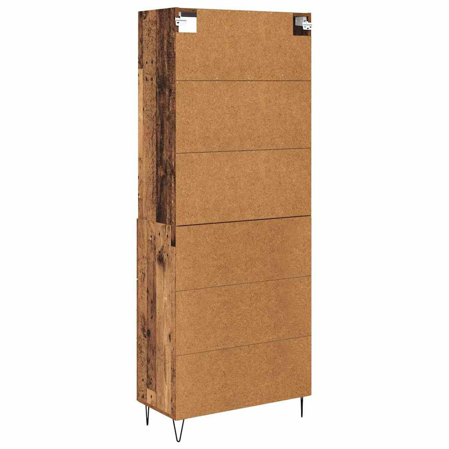 Hoge kast met lade Oud Hout 69,5 x 32,5 x 180 cm Bewerkt hout