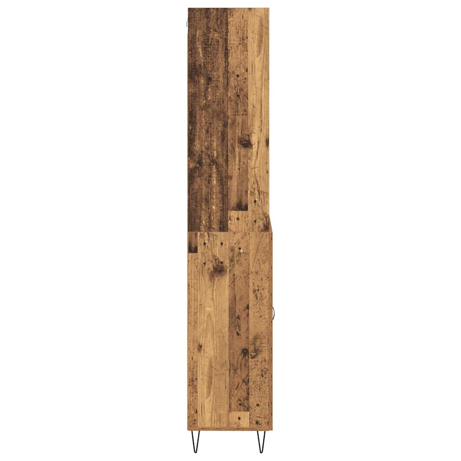 Hoge kast met lade Oud Hout 69,5 x 32,5 x 180 cm Bewerkt hout