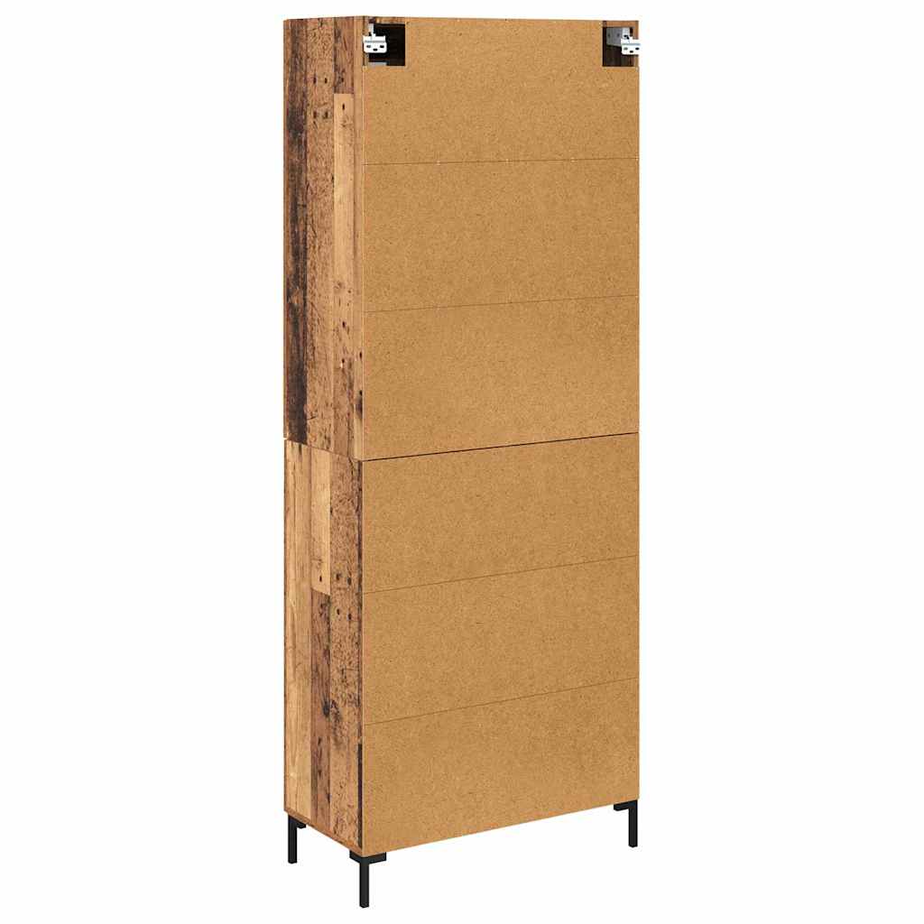 Hoge kast 2 pcs Oudhout 69,5 x 34 x 180 cm Bewerkt hout