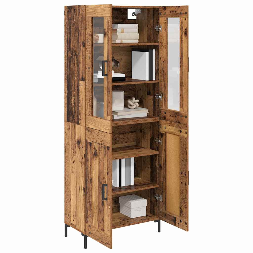 Hoge kast 2 pcs Oudhout 69,5 x 34 x 180 cm Bewerkt hout