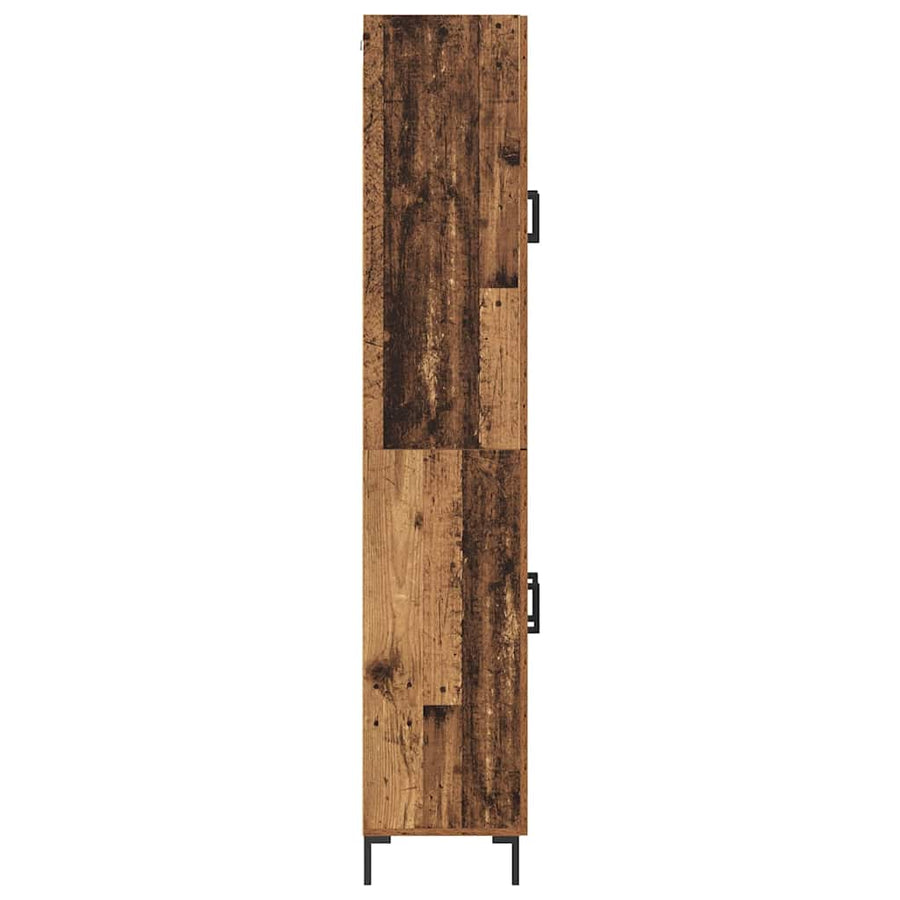 Hoge kast 2 pcs Oudhout 69,5 x 34 x 180 cm Bewerkt hout