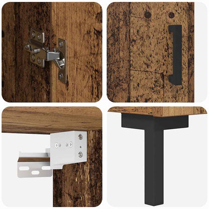 Hoge kast 2 pcs Oud Hout Bewerkt hout