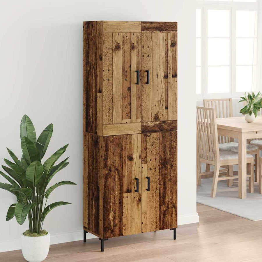Hoge kast 2 pcs Oud Hout Bewerkt hout