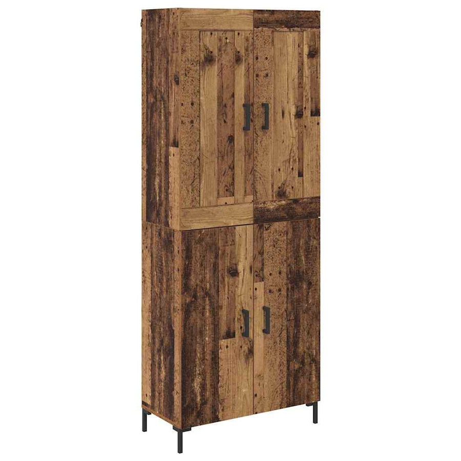Hoge kast 2 pcs Oud Hout Bewerkt hout