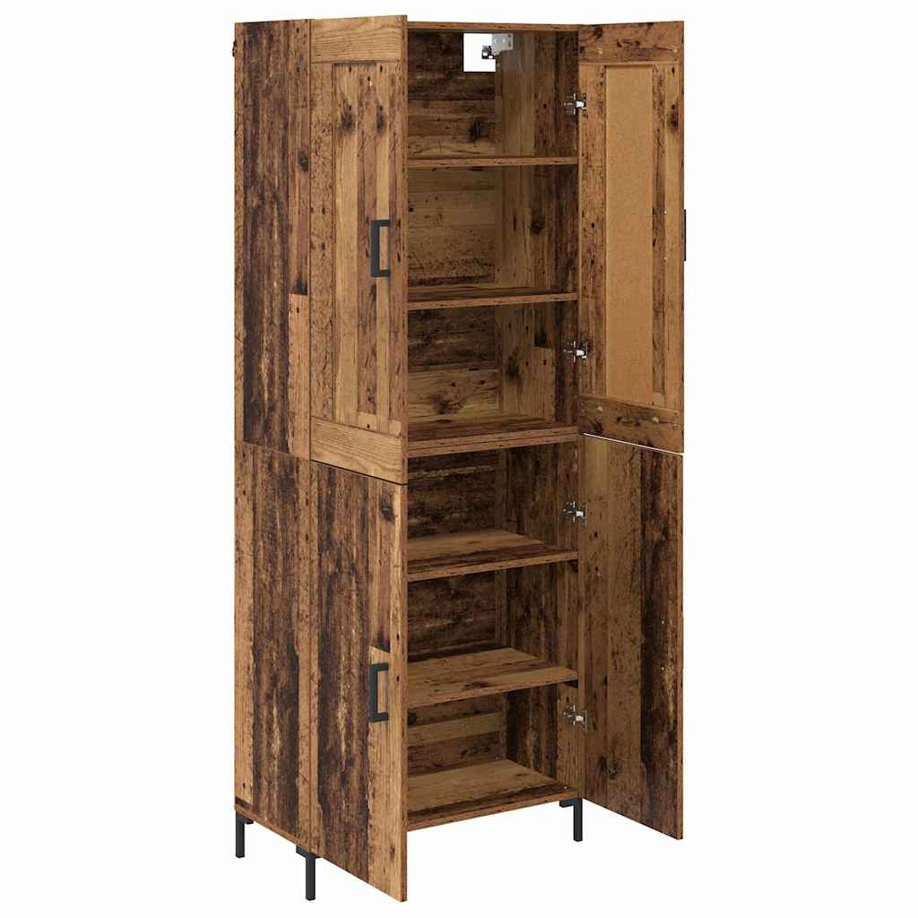 Hoge kast 2 pcs Oud Hout Bewerkt hout