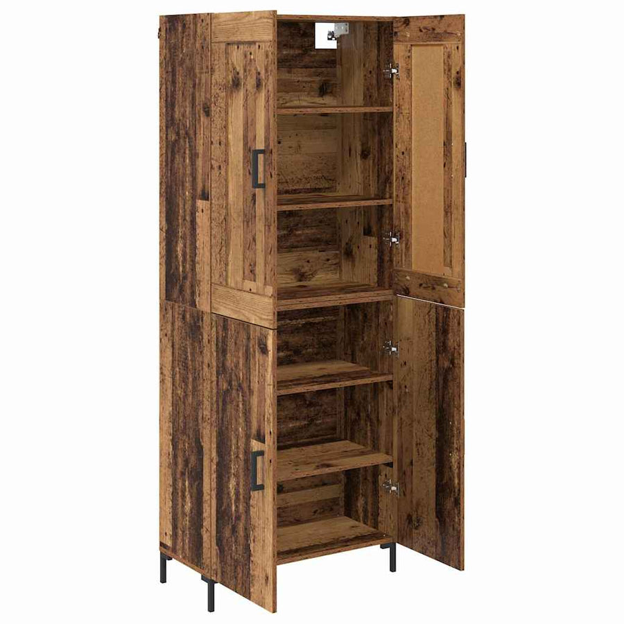 Hoge kast 2 pcs Oud Hout Bewerkt hout